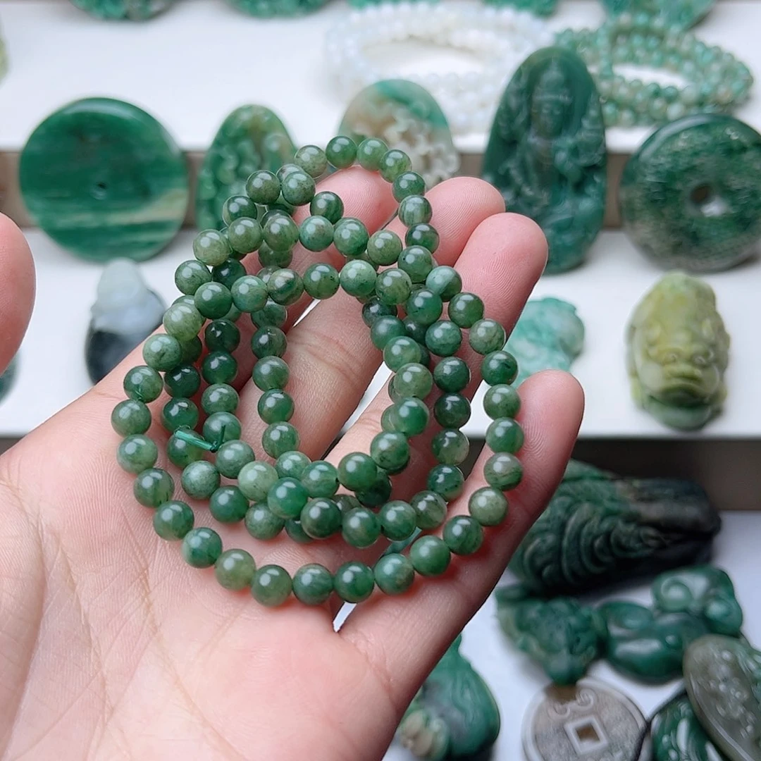 独山玉手串未镶嵌老****