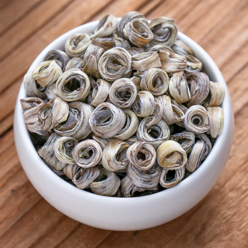 【十窨茉莉女儿环】特级新茶浓香型茉莉花茶小双环罐装茶叶