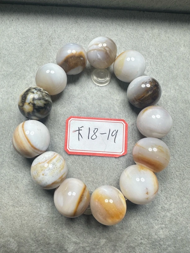 天然缅甸树化玉珠串时尚饰品优雅气质