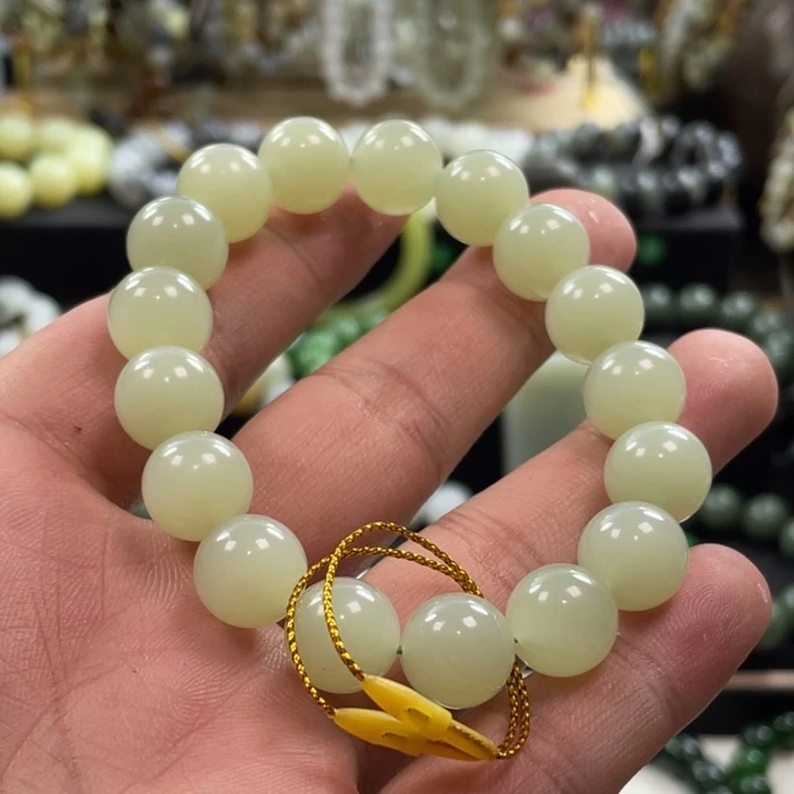 手链未镶嵌和田玉新疆若羌青黄口卡12精品