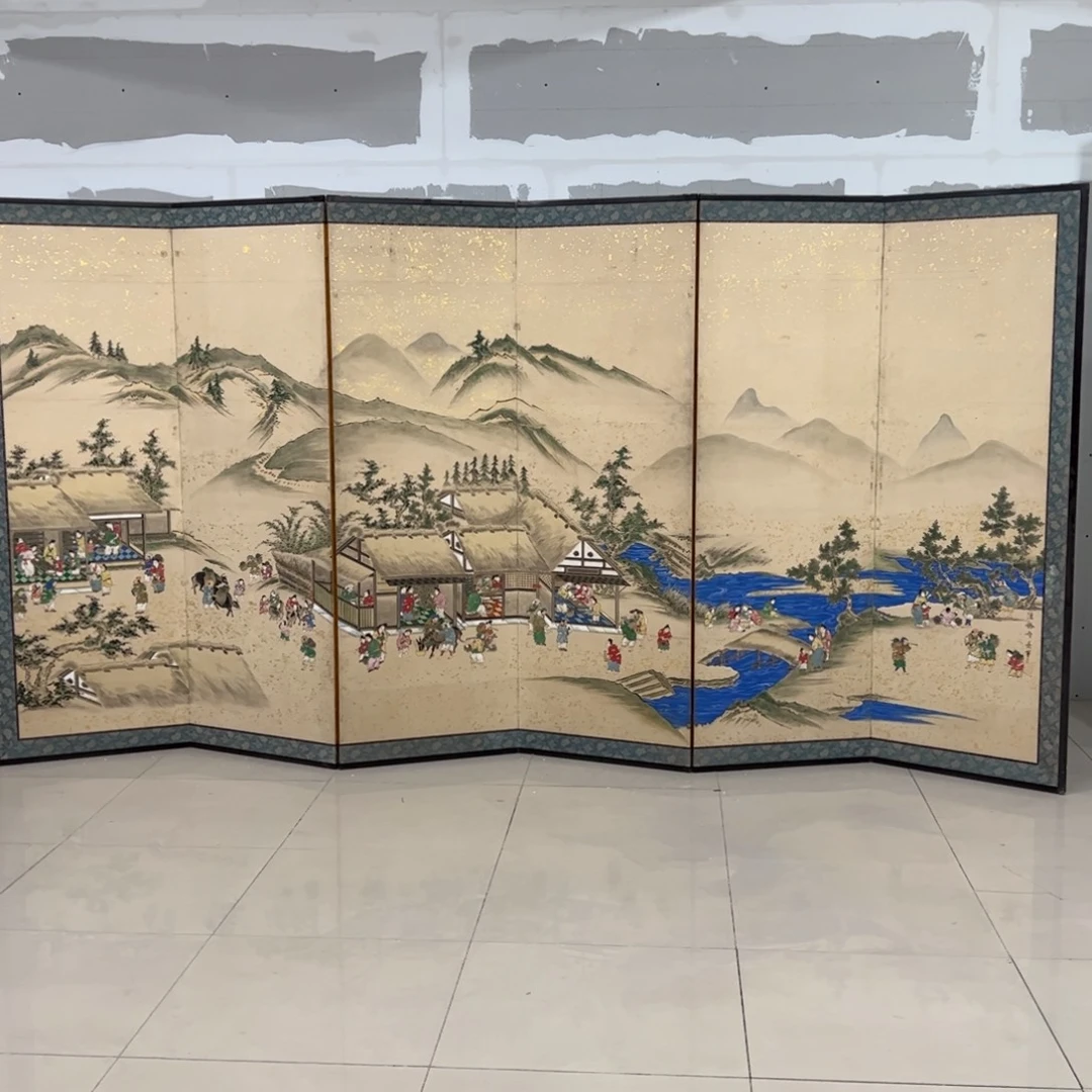 绘画屏风框画茶空间设计