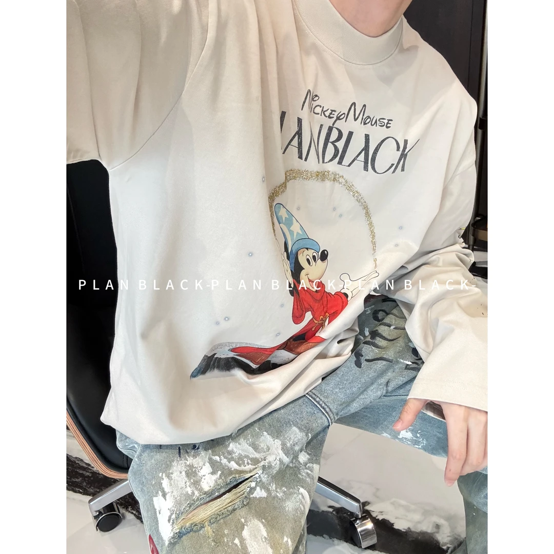 RICH陈发财【魔法mickey】新工艺！三次水洗酵磨情侣款T恤！8027