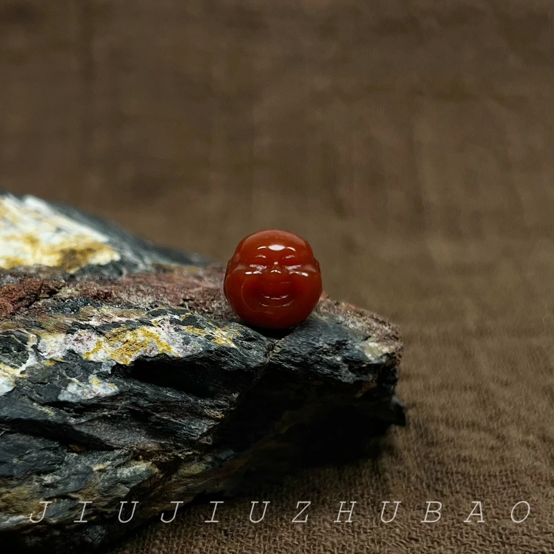 【九玖珠宝】天然玫红佛头单珠卡约11mm精雕百搭【一颗装】L9006