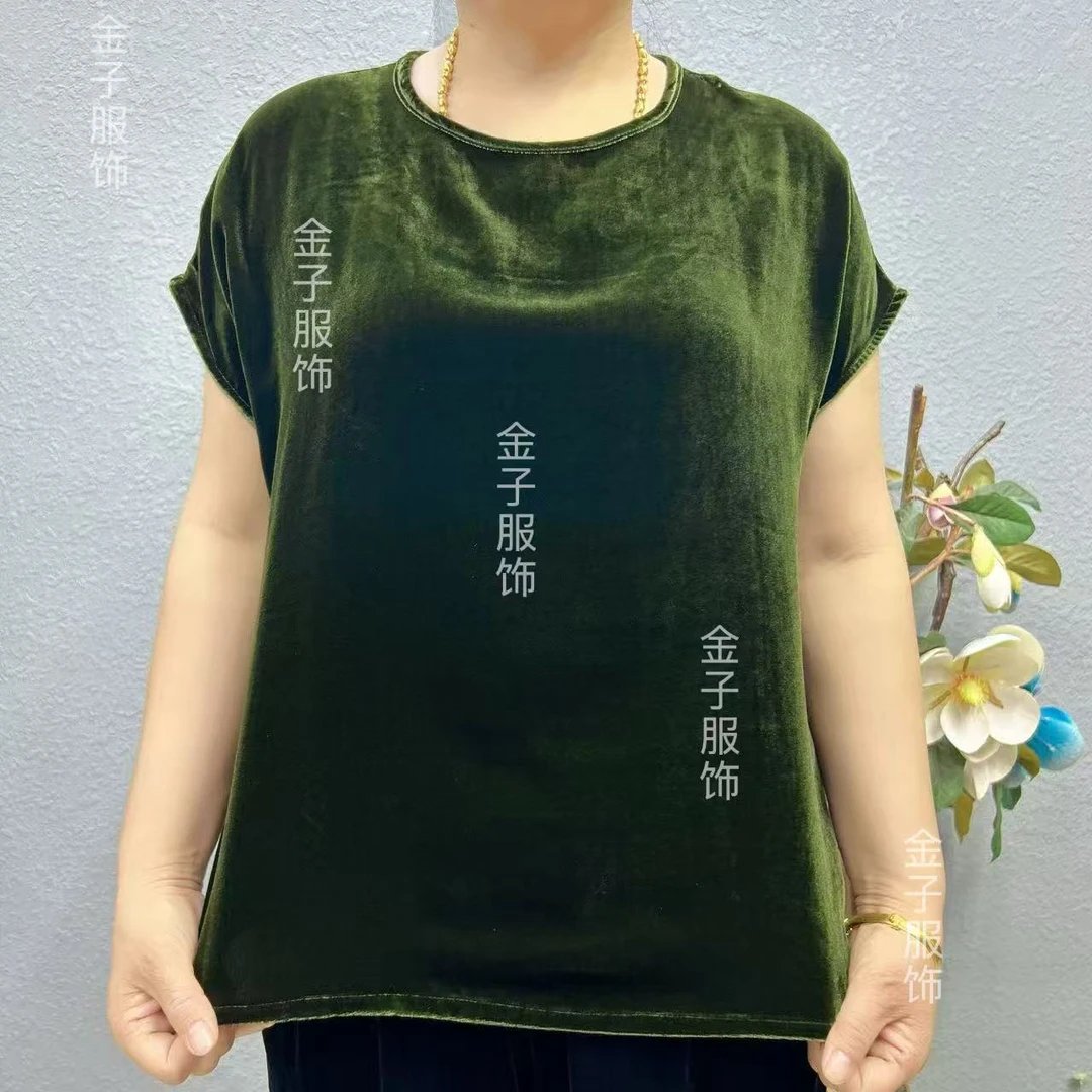 P2-6625款桑蚕丝植绒短衫上衣