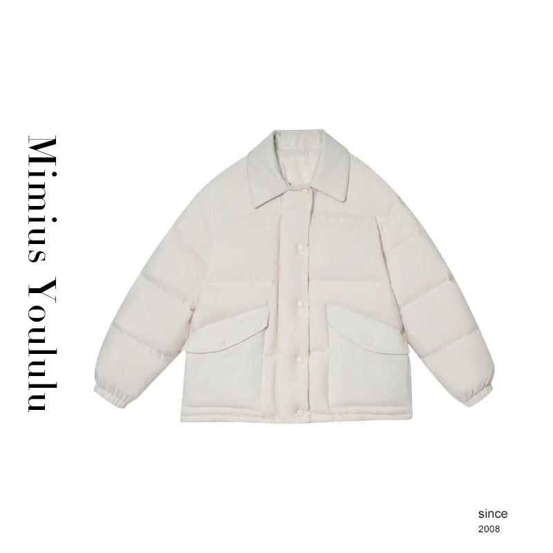 【mimius】游鹿鹿 miu系皮领廓形版大口袋通勤上衣 汉服 F09008