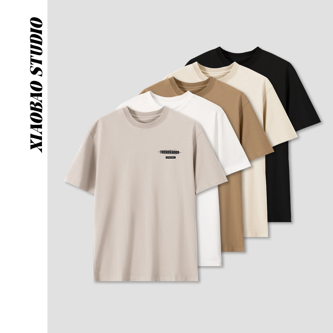 【液氨棉肤感透气T】夏季户外男士设计师宽松圆领时尚短袖-T25041