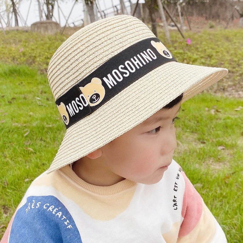 男孩春夏新款薄款防晒遮阳童帽帅气草帽宝宝渔夫帽潮酷小盆帽
