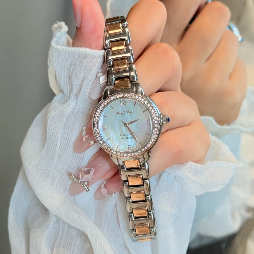 新款.贝母小表盘女士小众轻奢ins简约通勤百搭女款链条手表小众