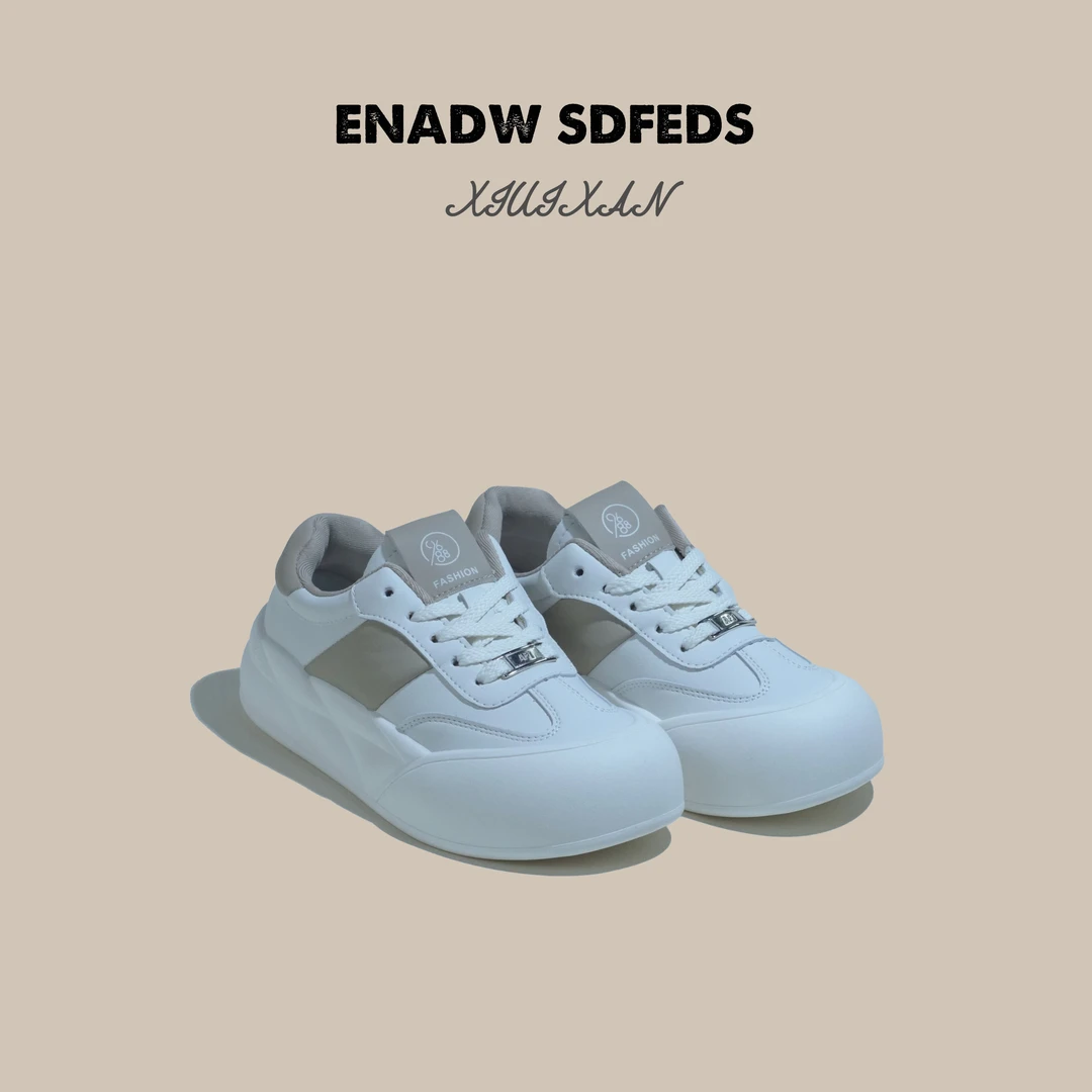 新款春季超火休闲百搭小白鞋大头厚底面包鞋女时尚运动鞋