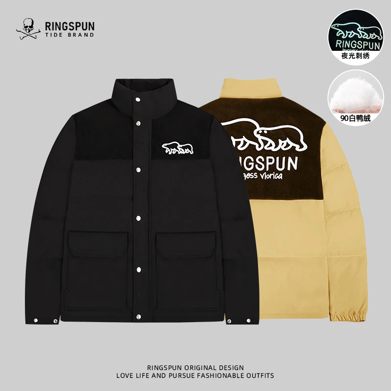 【夜光熊】冬季新款加厚90白鸭绒羽绒服刺绣保暖男装羽绒外套