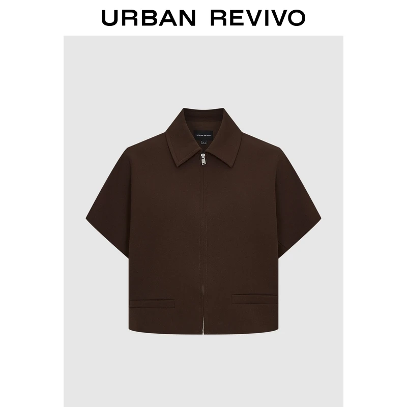 UR2026春季新款女装气质简约日常翻领拉链短款外套UWM150117