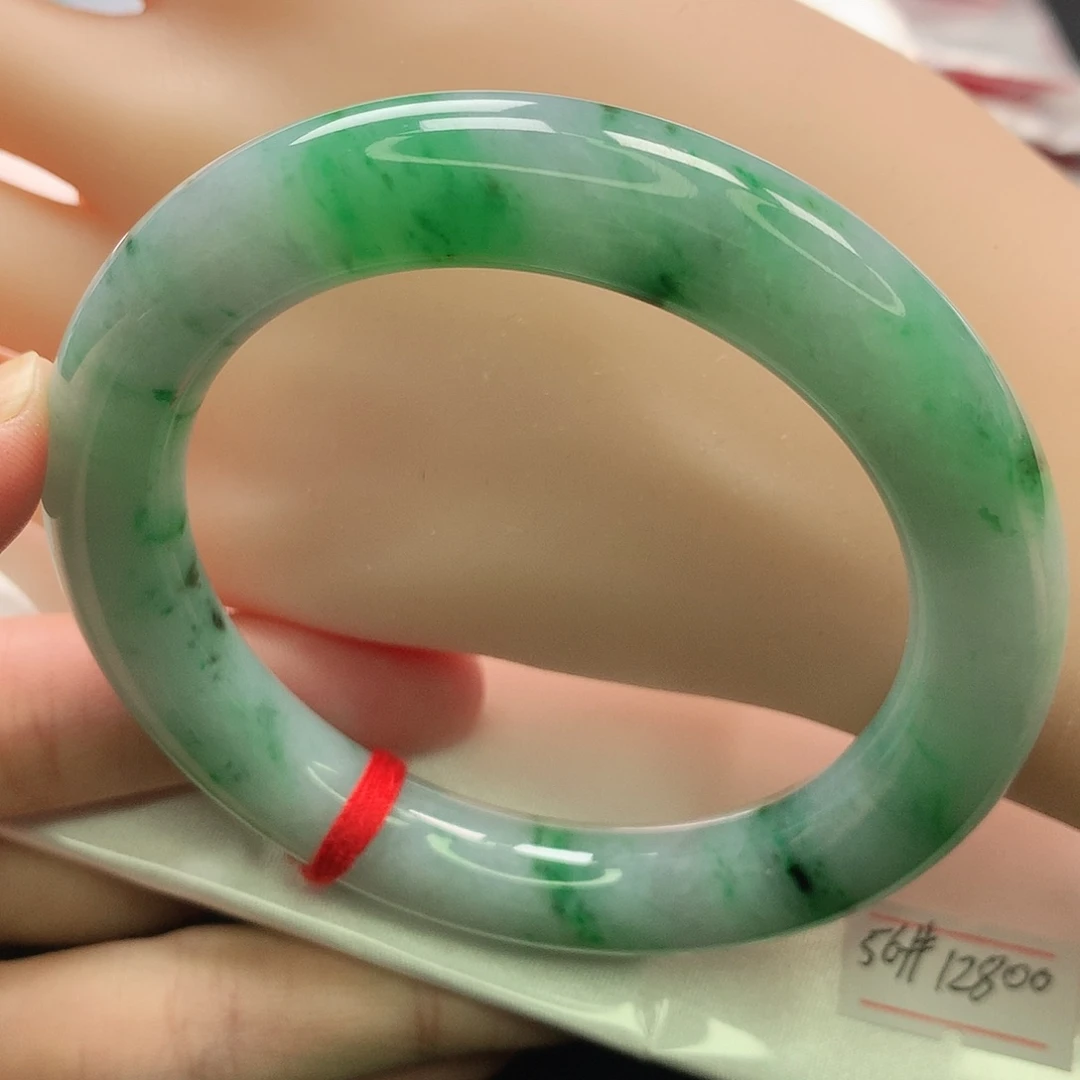 翡翠未镶嵌手镯缅甸5657胖圆