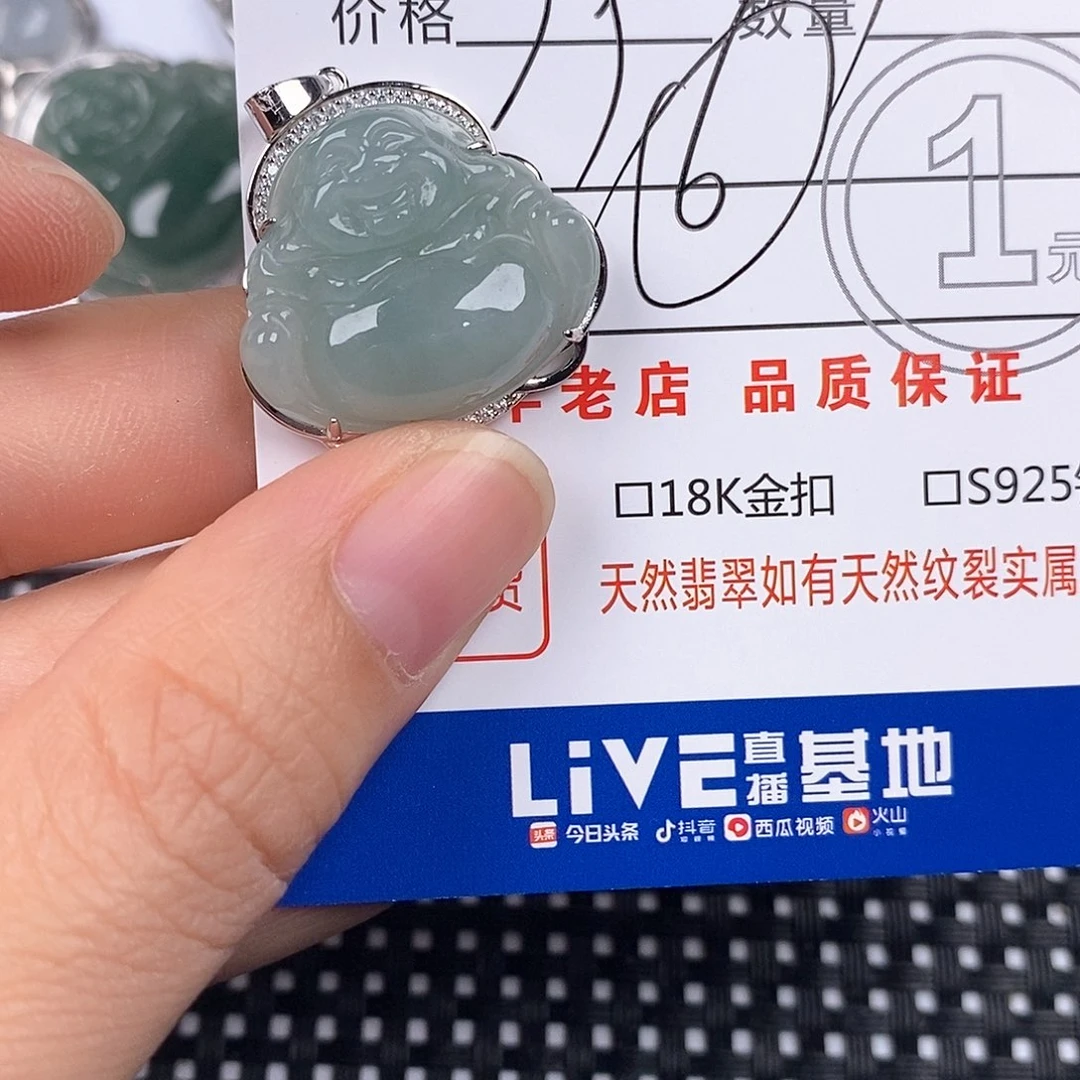 我***鸭翡翠银S925镶嵌颈饰