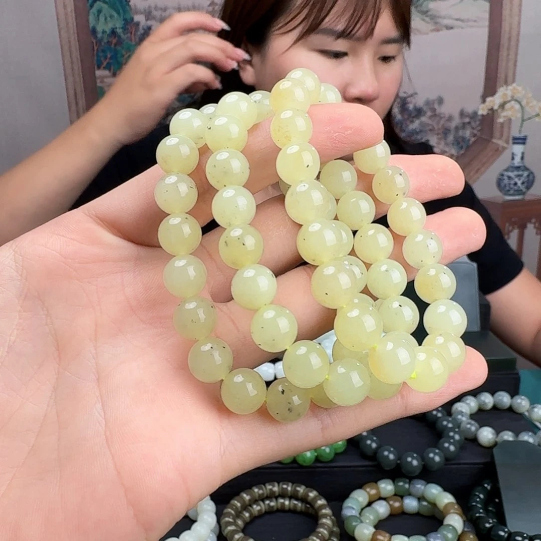 手链未镶嵌和田玉和田玉新疆若羌黄口卡10