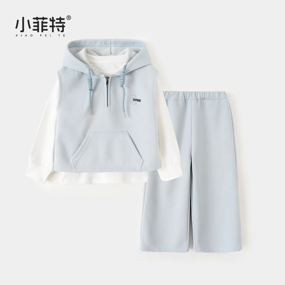 【小菲特】马甲t恤女童套装春季儿童洋气时尚运动三件套BGTC50608