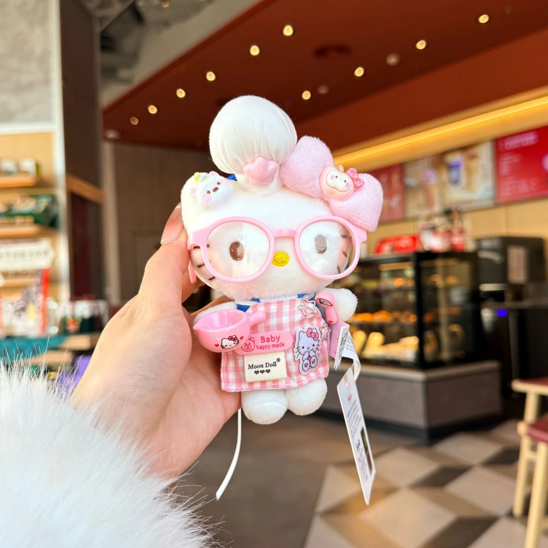 正版【粉色厨师】HelloKitty可爱女生包包挂件手作钥匙扣礼物玩偶