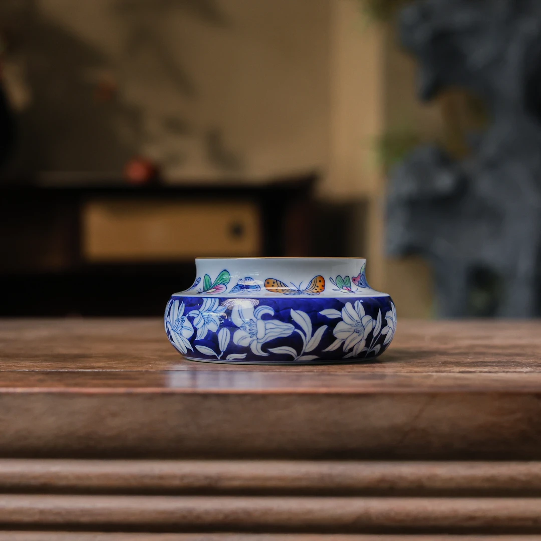 【好物】卓百合蛱蝶建水-茶道配件（卓君S0244）