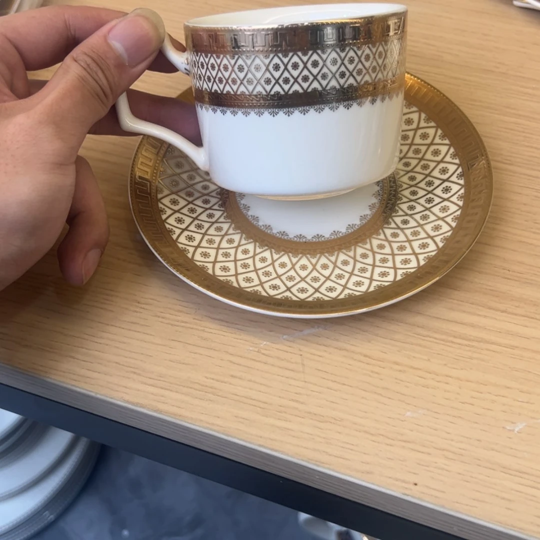 【闪购商品】瓷片220cc容量咖啡杯碟孤品微瑕