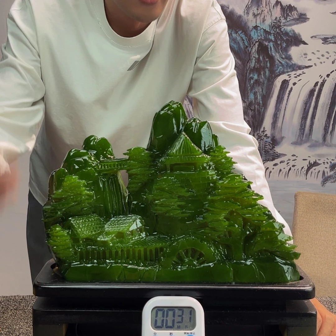 孤***雁玉玉摆件绿色带底座