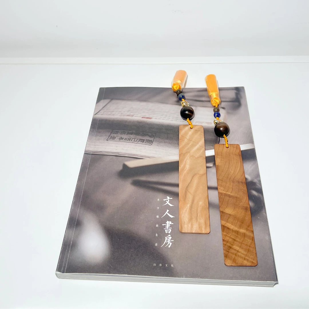 金丝楠木书签原创设计带礼盒送人自用