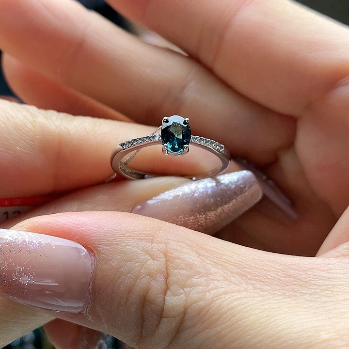 碧玺戒指银S925镶嵌纯天然