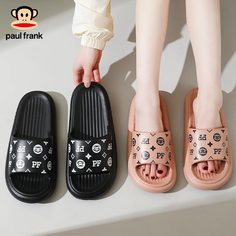 paul frank/大嘴猴夏季厚底软底居家外穿情侣凉拖鞋防臭防滑EVA