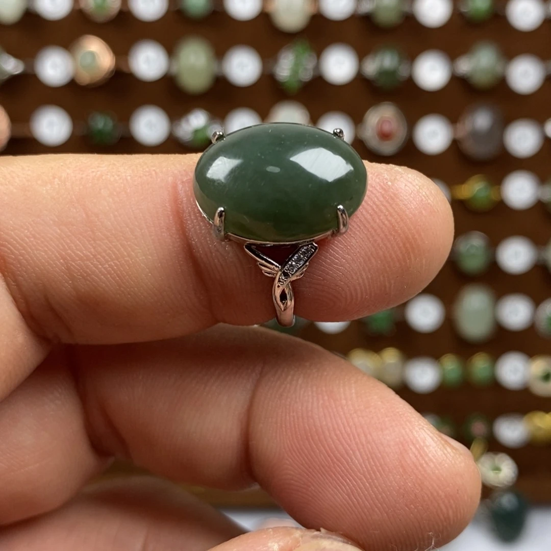 和田玉（青玉）戒指合金