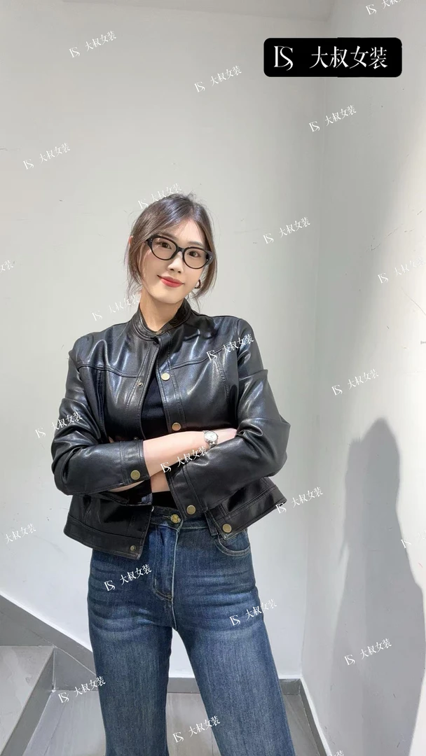 【大叔专属】722海宁真皮皮衣女短款皮夹克机车服皮衣外套女