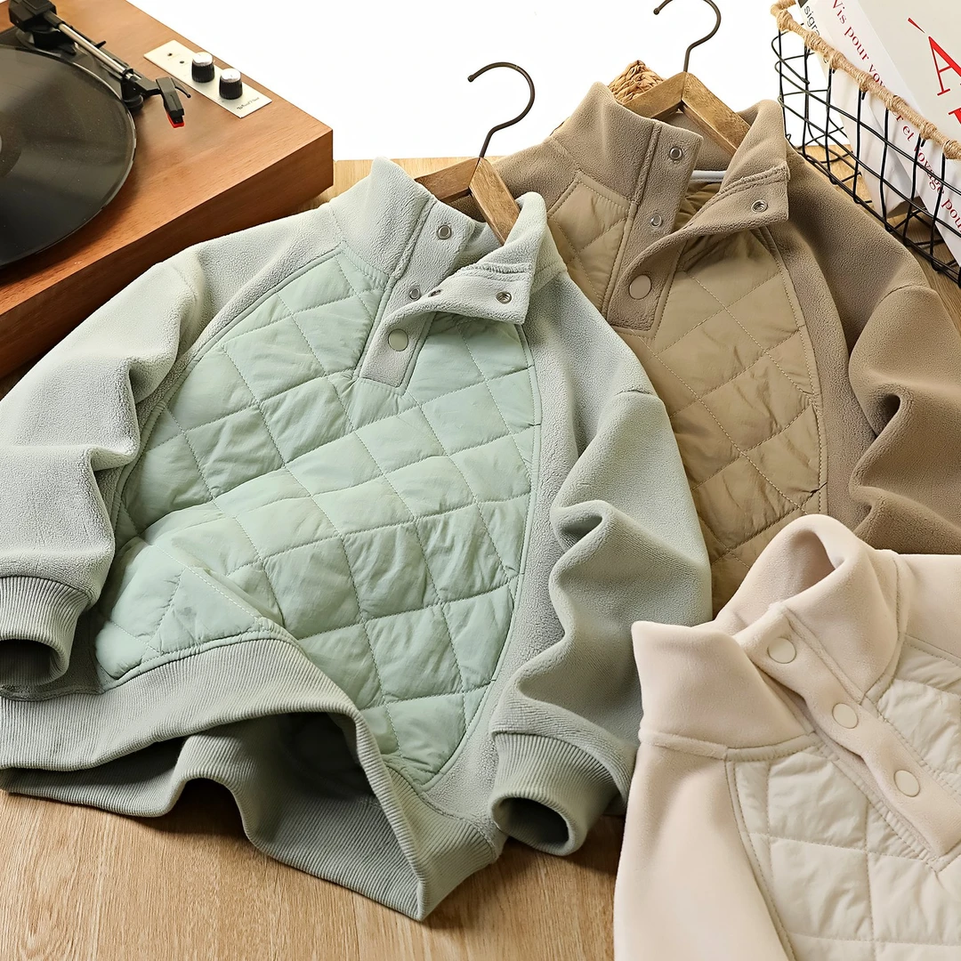 秋冬冬季B类厚款男女通用套头字母卫衣男女童摇粒绒加厚