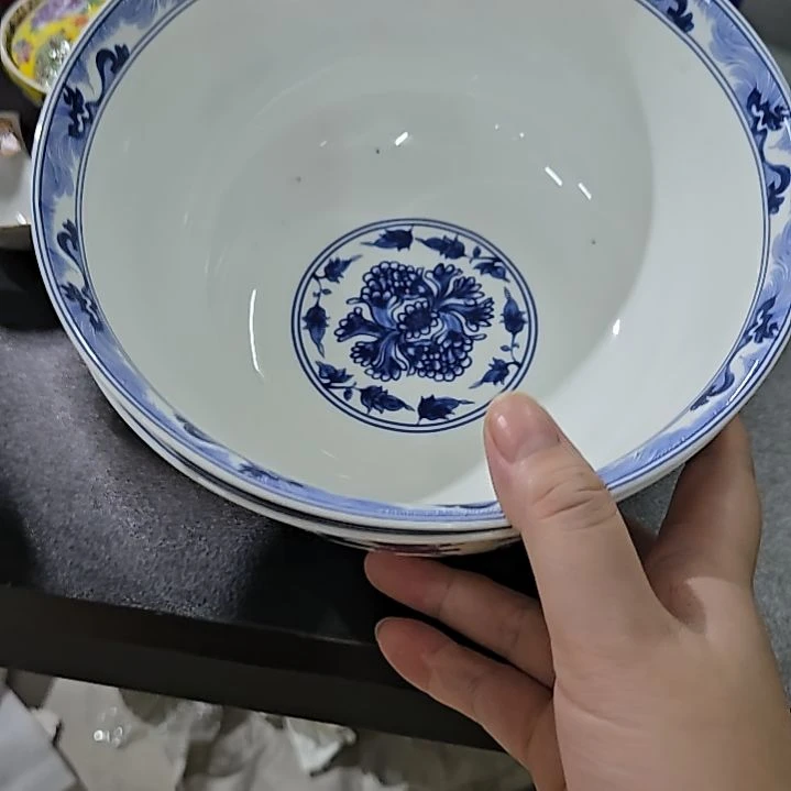 瓷片大瑕珐琅彩7寸2个面碗6666666