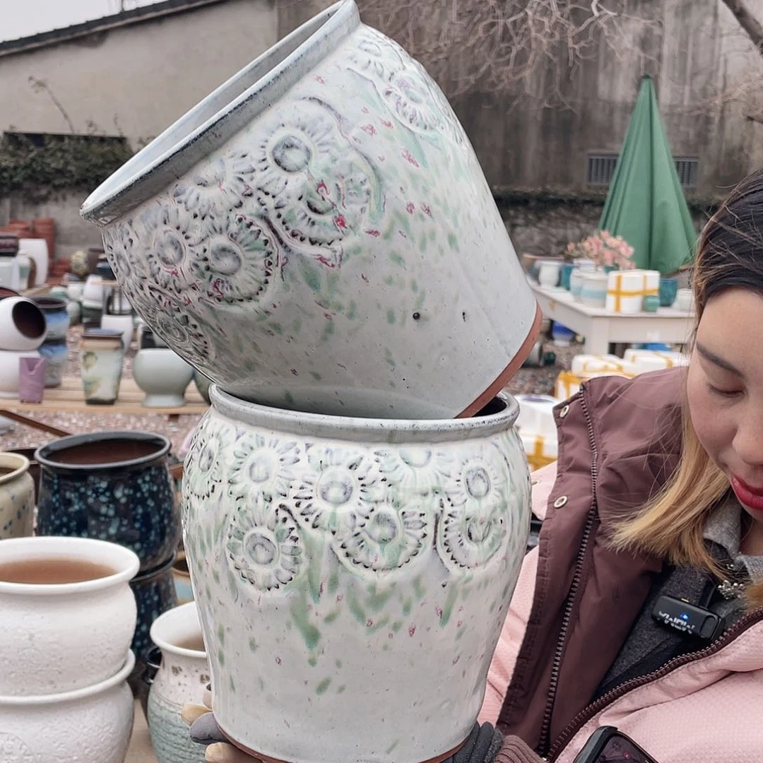 红陶王嫂花盆0214-b422