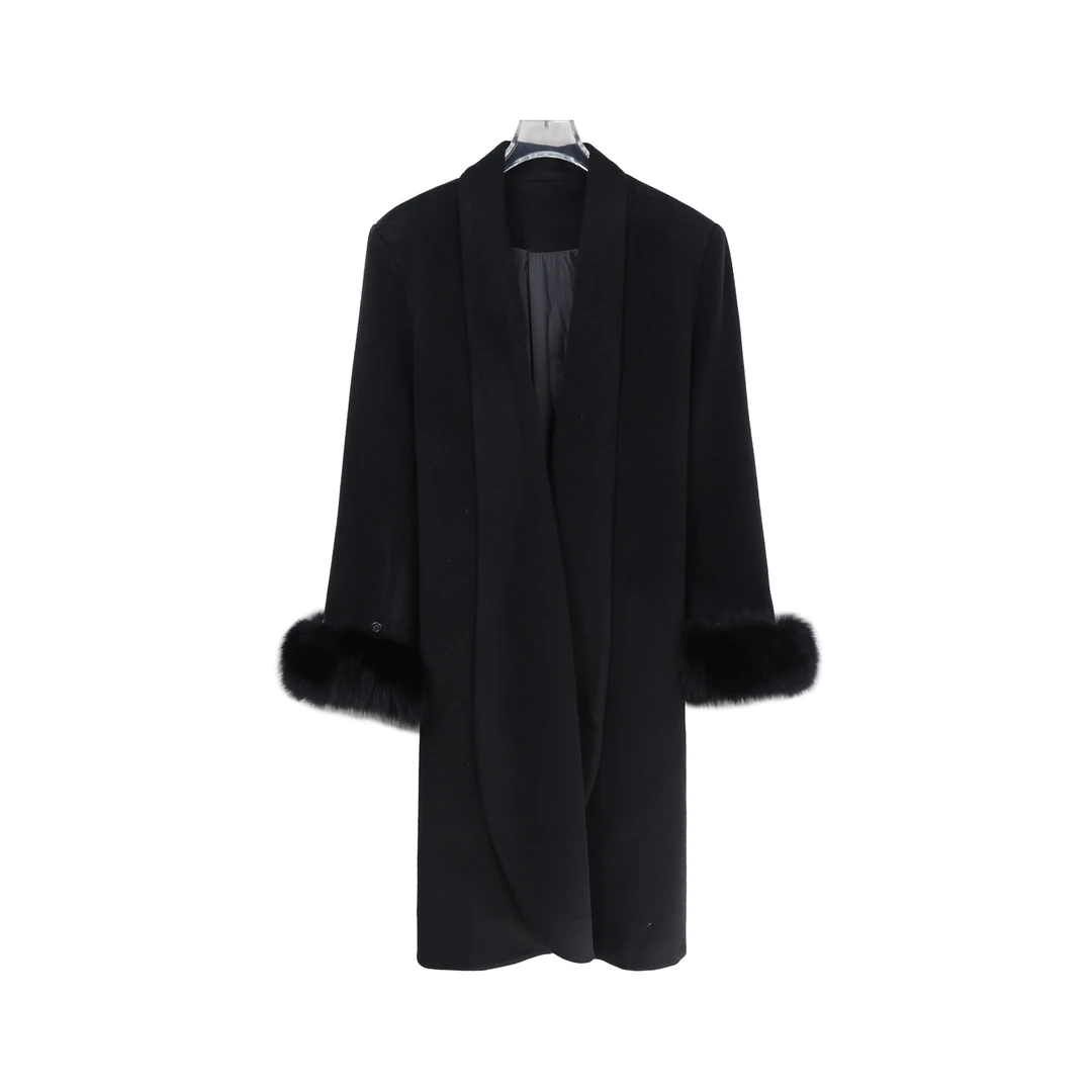 高级感千金风中长款气质保暖毛毛袖羽绒服外套（赠腰带）U330