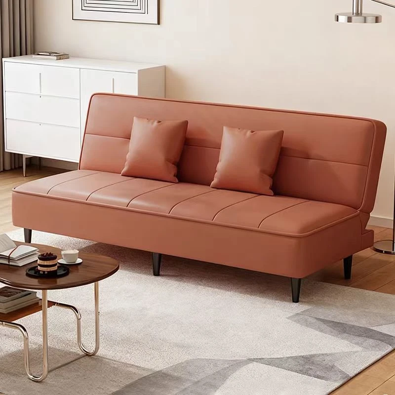 直排沙发可折叠小户型客厅出租房一体两用家用纳帕皮简约现代沙发