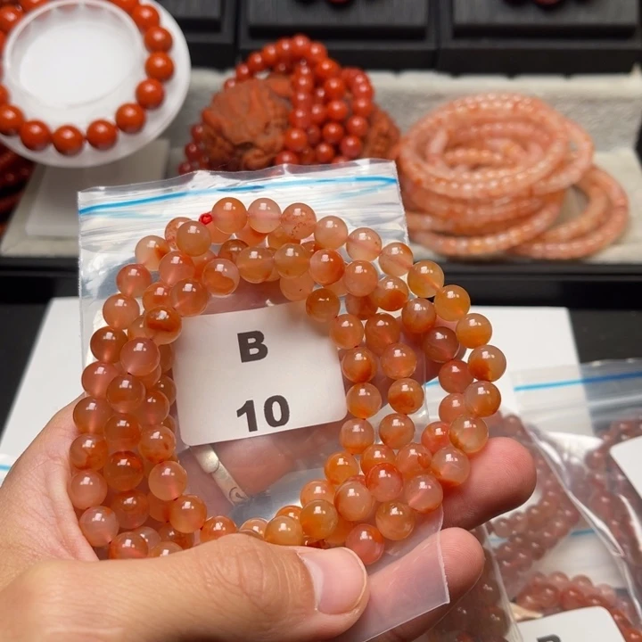 未镶嵌多样性发货默认微瑕称重8m m南红玛瑙