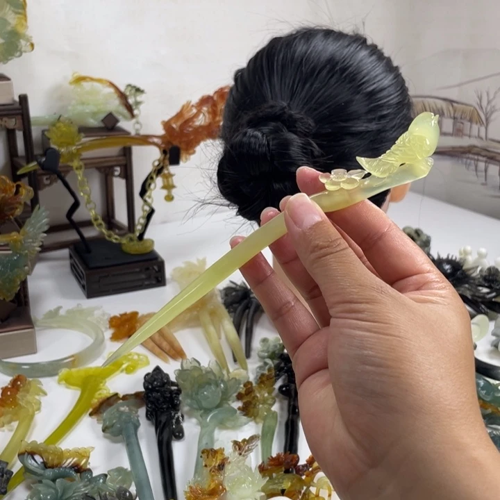 岫玉未镶嵌发饰忘*岫玉福利款