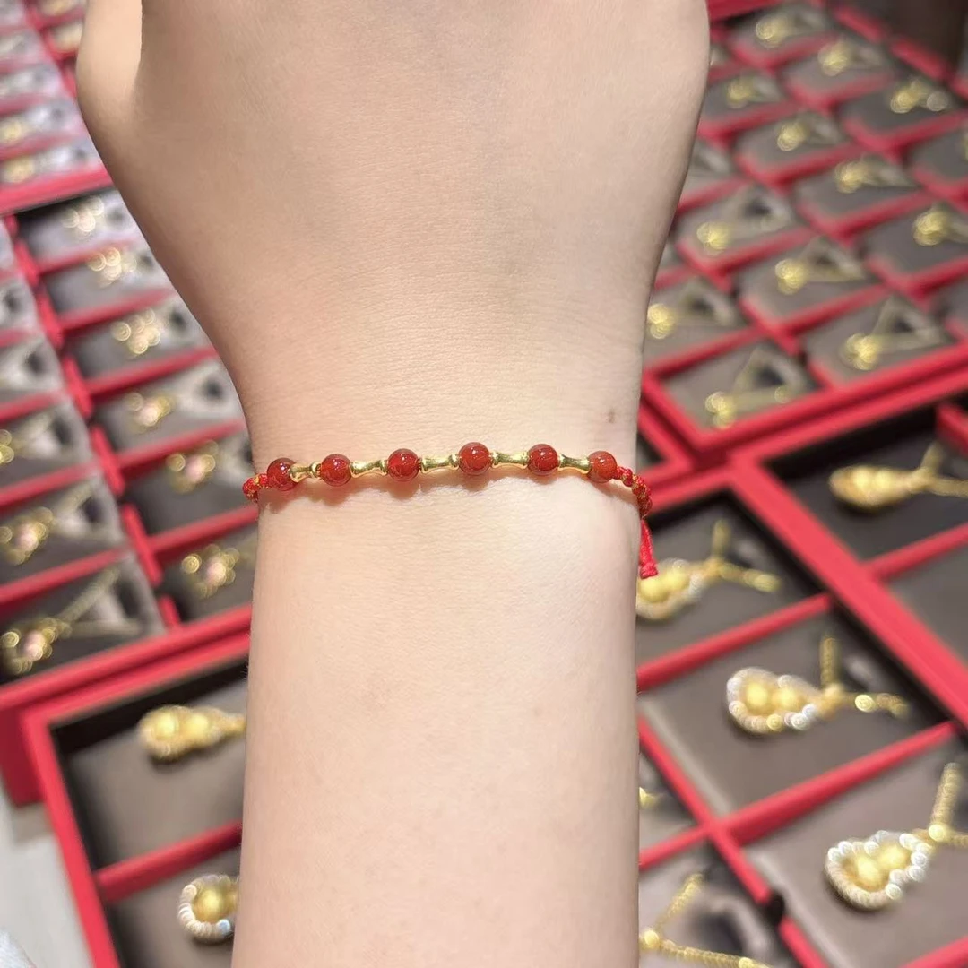 【巧玲珠宝】黄金饰品 节节高升手绳饰品 经典时尚百搭 18k金