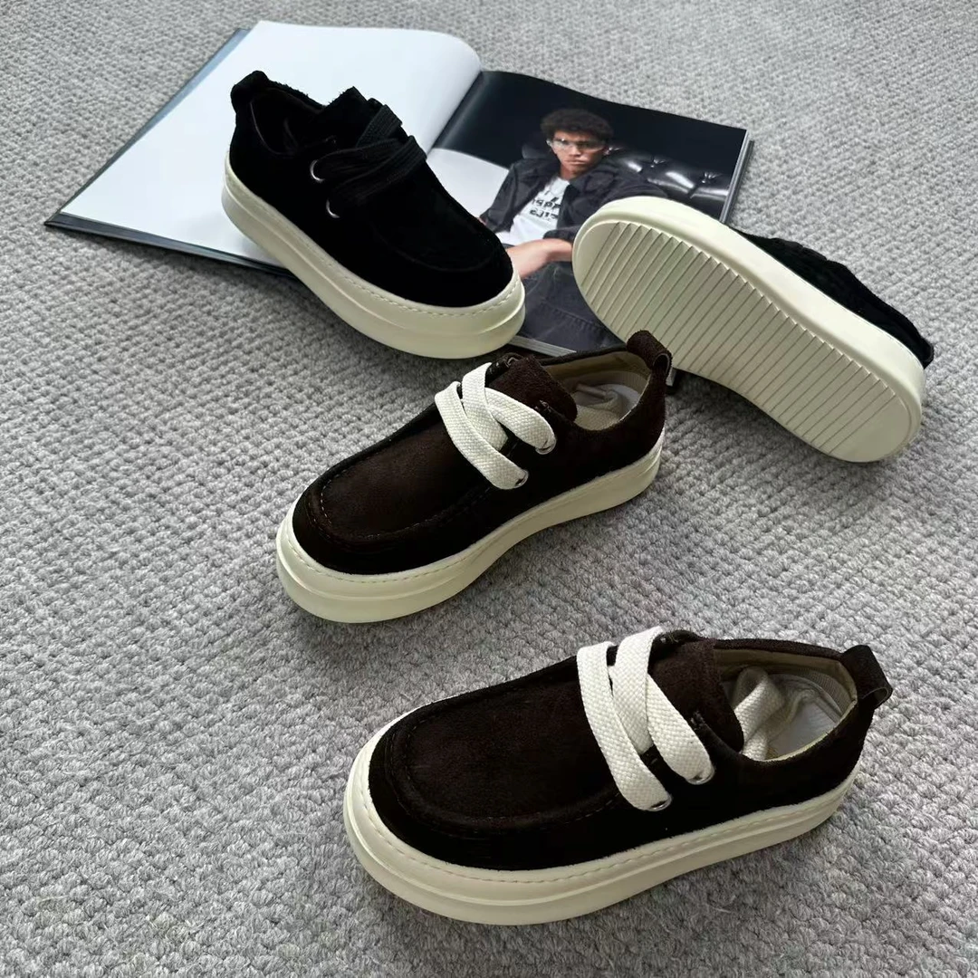 男士时尚反绒皮休闲皮鞋801男士秋季新款反绒皮厚底百搭休闲皮鞋