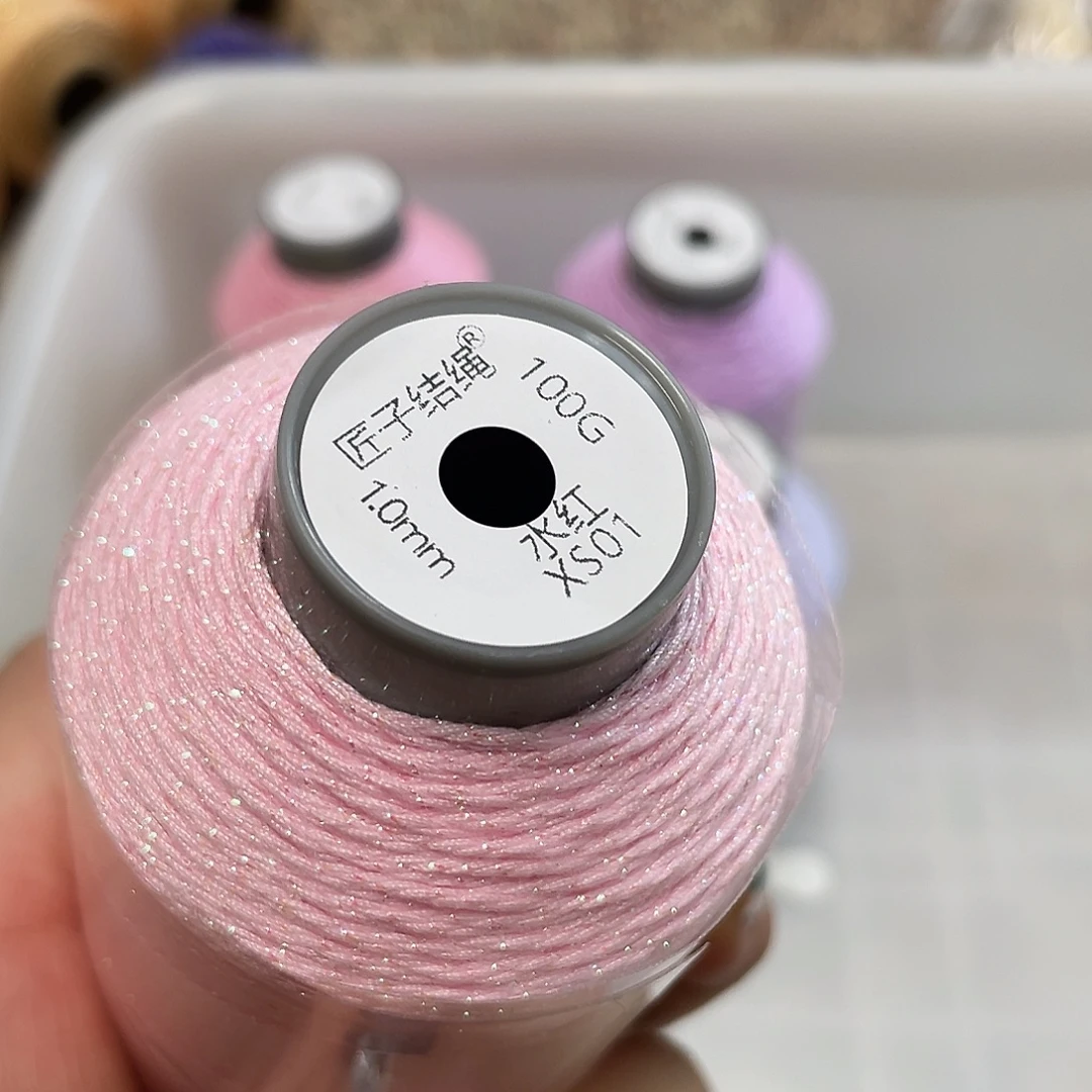 聚酯纤维1.0纯色手搓棉水红