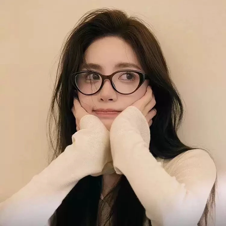 复古猫眼眼镜女配度数近视素颜神器方圆脸防蓝光平光眼睛框镜架