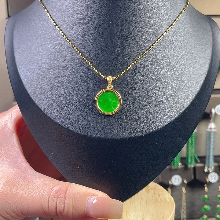 翡翠银S925镶嵌耳饰缅甸A货吊坠