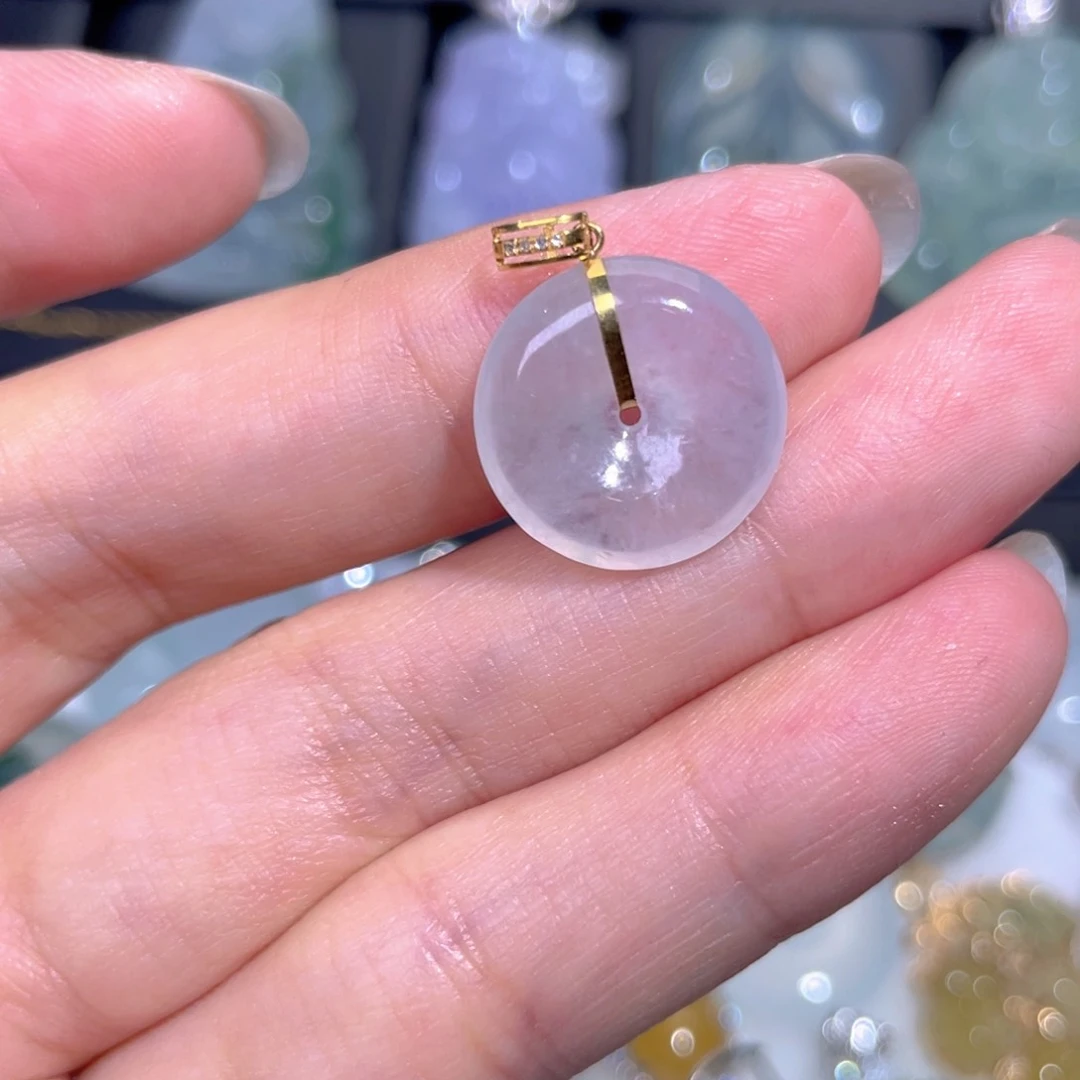 颈饰18K金镶嵌翡翠翡翠