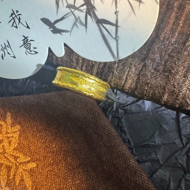 【肆玥珠宝】足金999黄金戒指吉言金錾刻高温烧蓝周洋霞轩辕剑