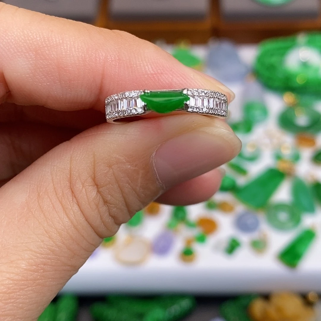 吊坠(不含链)银S925镶嵌翡翠耳***晨