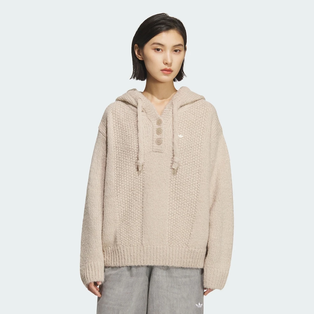 adidas CREW SWEATSHIRT厚款针织毛针织衫连帽套头针织衫KS5968 S
