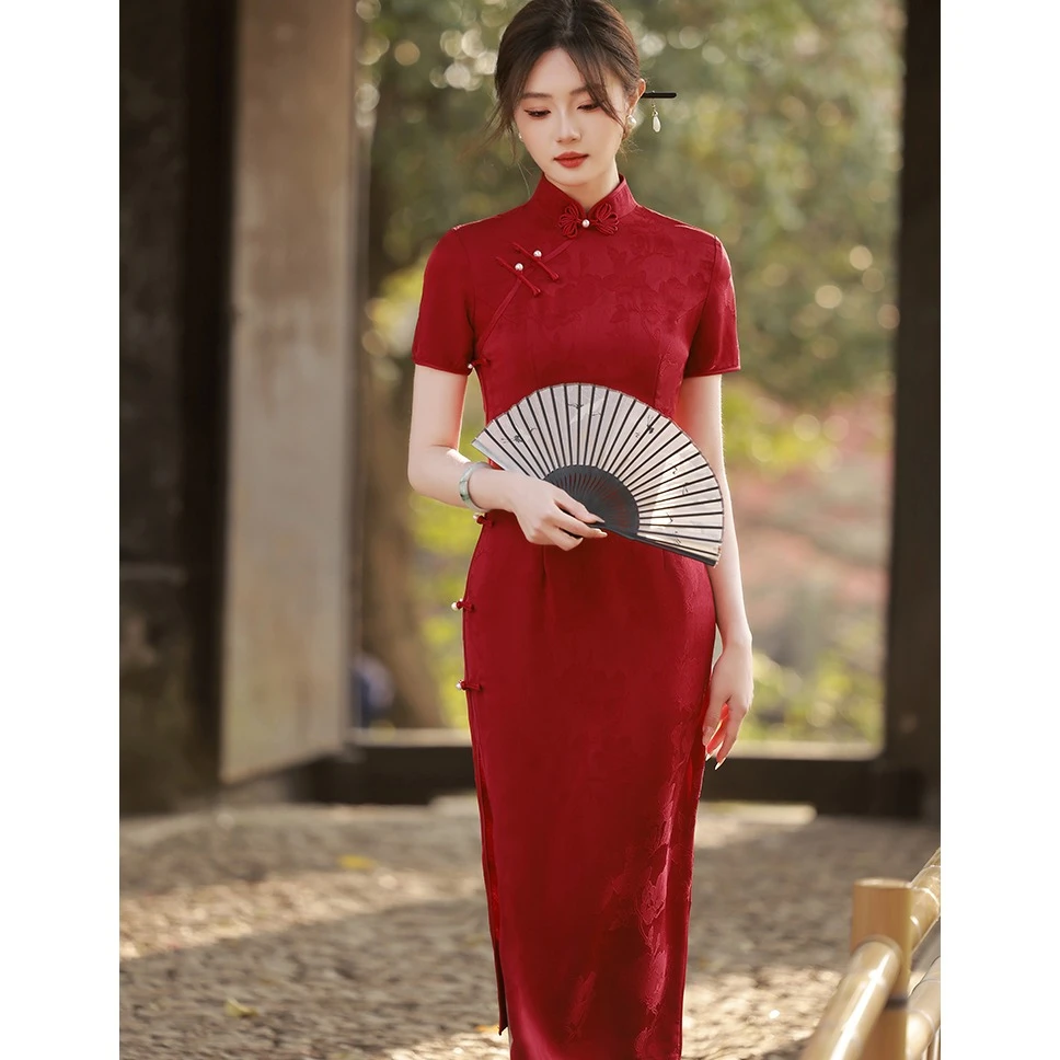 红色改良旗袍敬酒服新娘2025新款夏季新中式订婚少女年轻款小个子