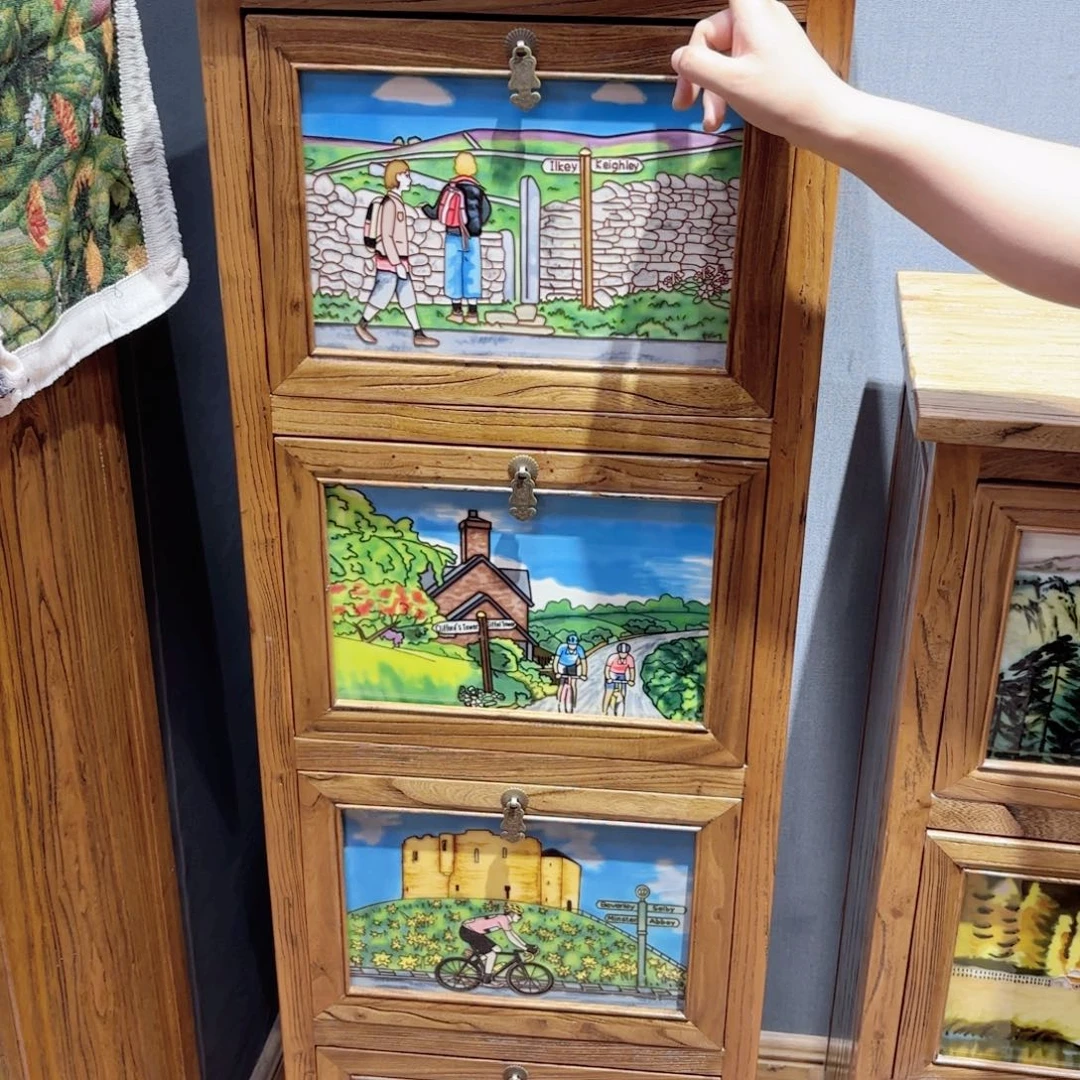 瓷片128.45.35老榆木边角柜端午福利