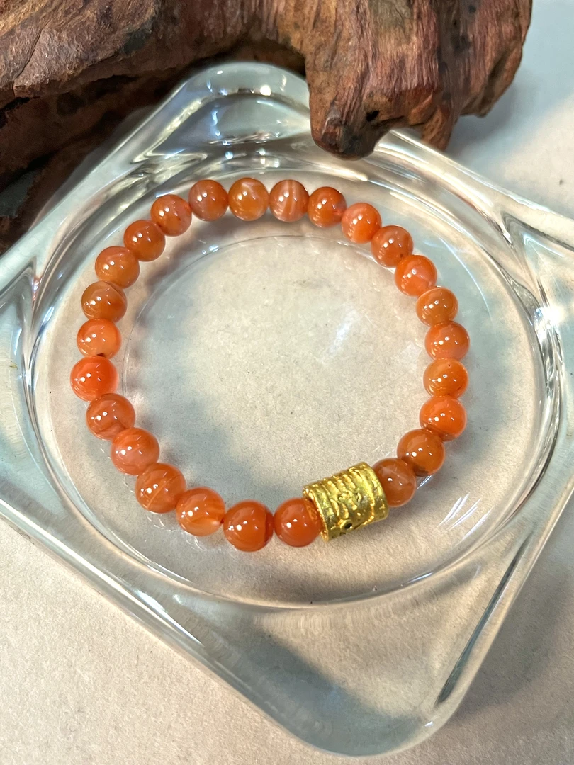 【昕禧·赤六条】单圈六条经配饰手串·红火