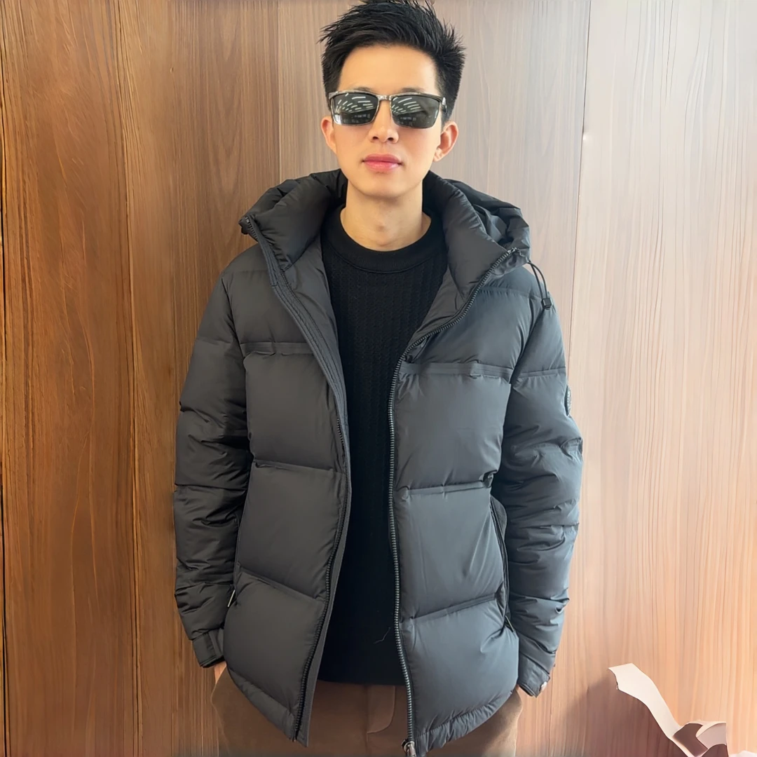 2025新款90白鸭绒羽绒服带帽外套男冬季90鸭绒羽绒冬装男外套
