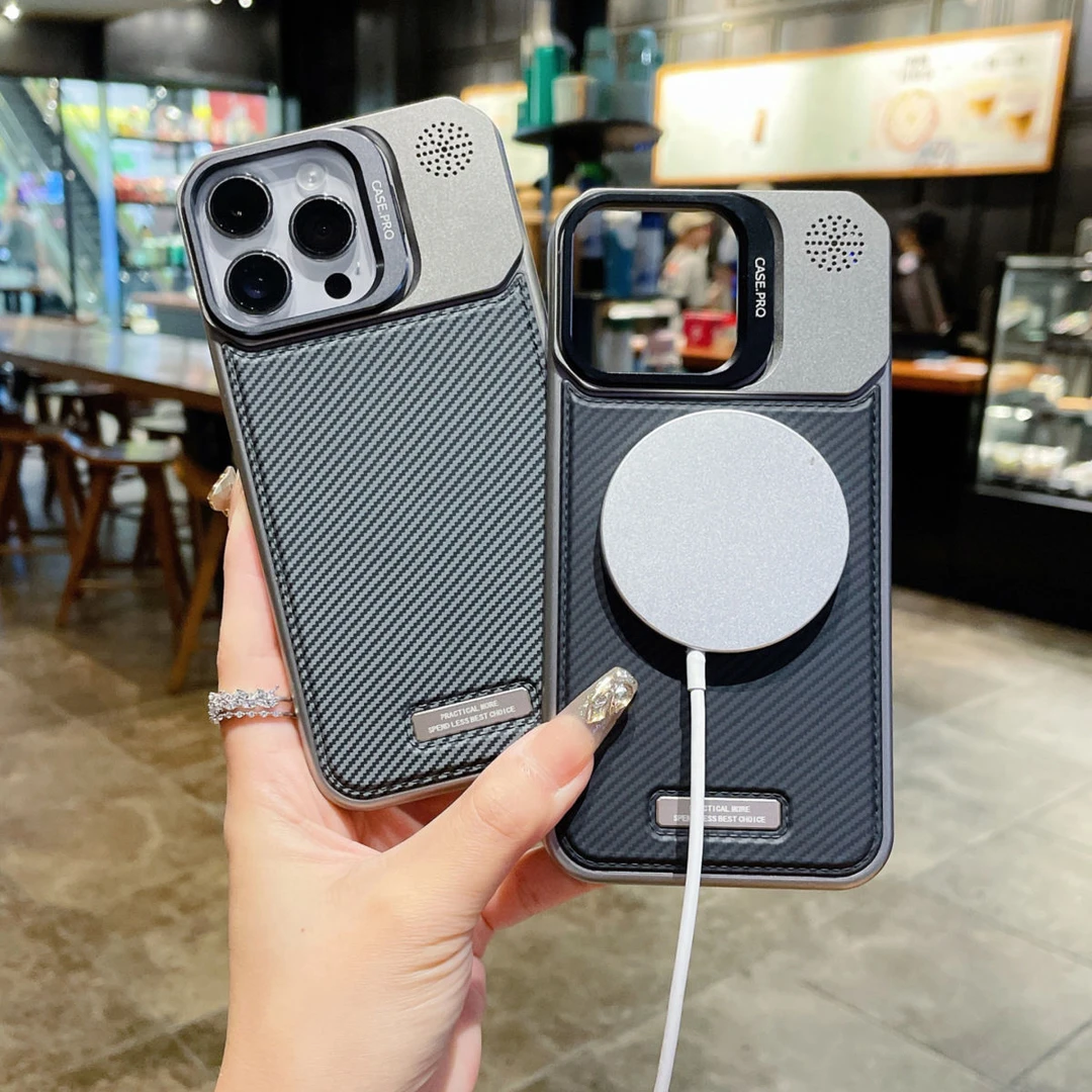 碳纤维纹适用苹果16Promax轻奢iPhone15/14/13/12无边框手机壳硬