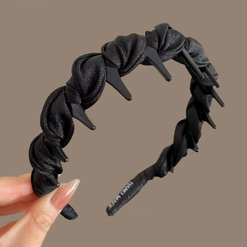 正反两戴气质简约褶皱波浪发箍女增高颅顶头箍高级感压发洗脸发卡